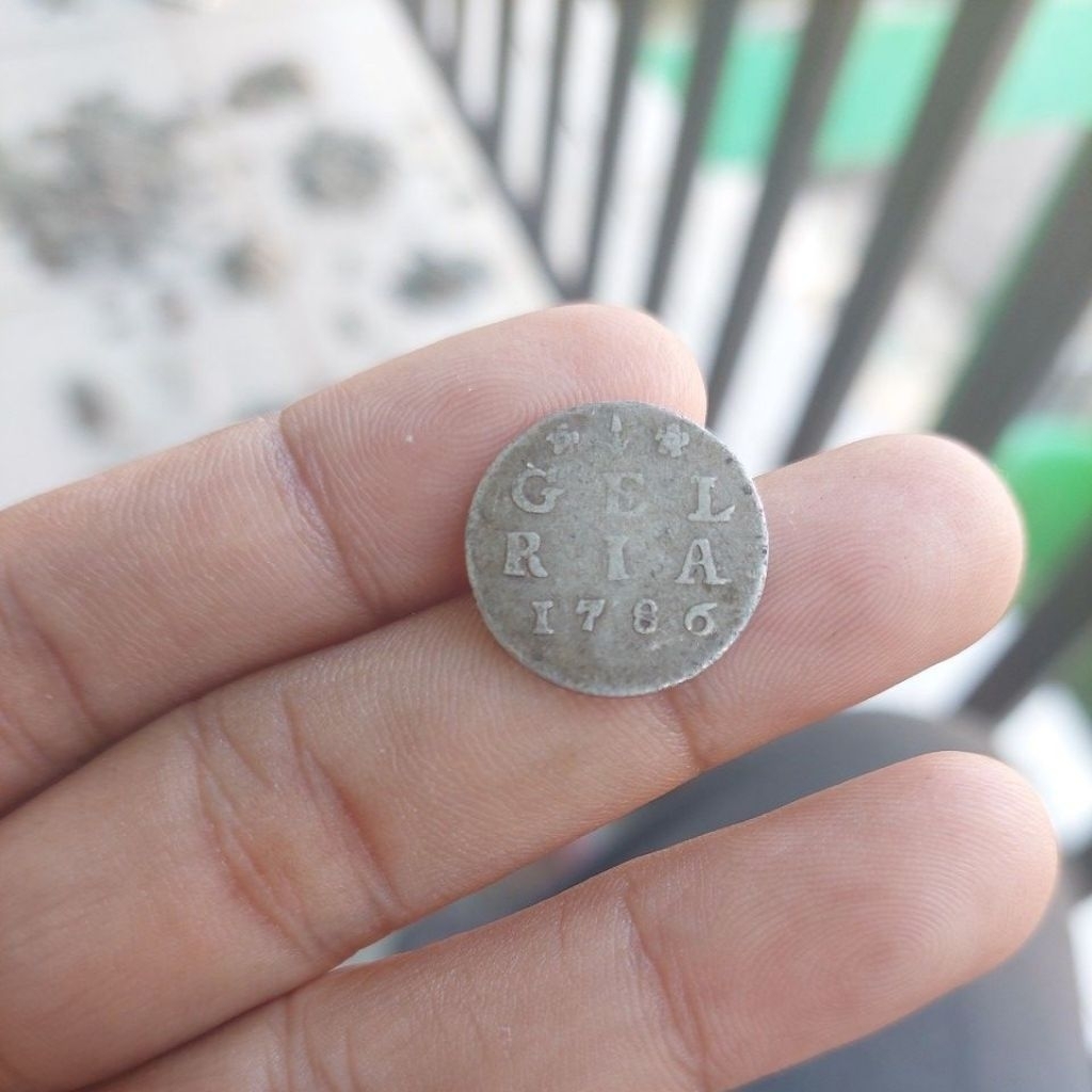 Koin perak Gelria 1786. Nominal 2 stuiver.