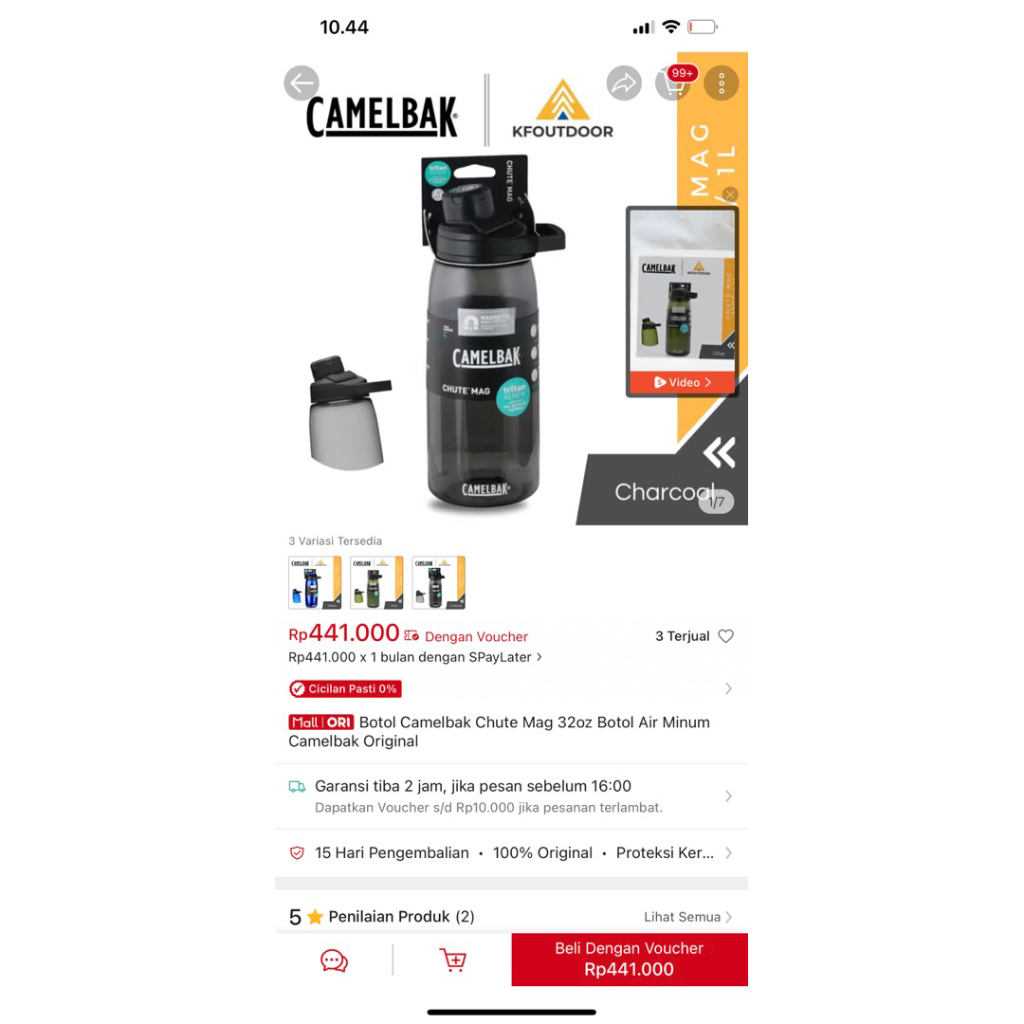 Botol Outdoor Camelbak Chute dan Eiger