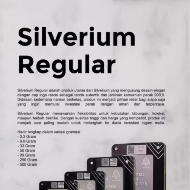 SILVERIUM- PERAK BATANGAN SILVER 50 GRAM ORIGINAL