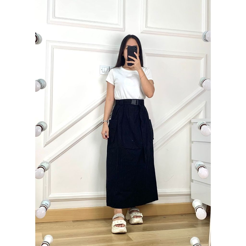 522131 - 17132 ROK KATUN SEMI CARGO BUTTON SLETING DEPAN TWIN POCKET VARIASI SLIT BELAH BELAKANG PIN