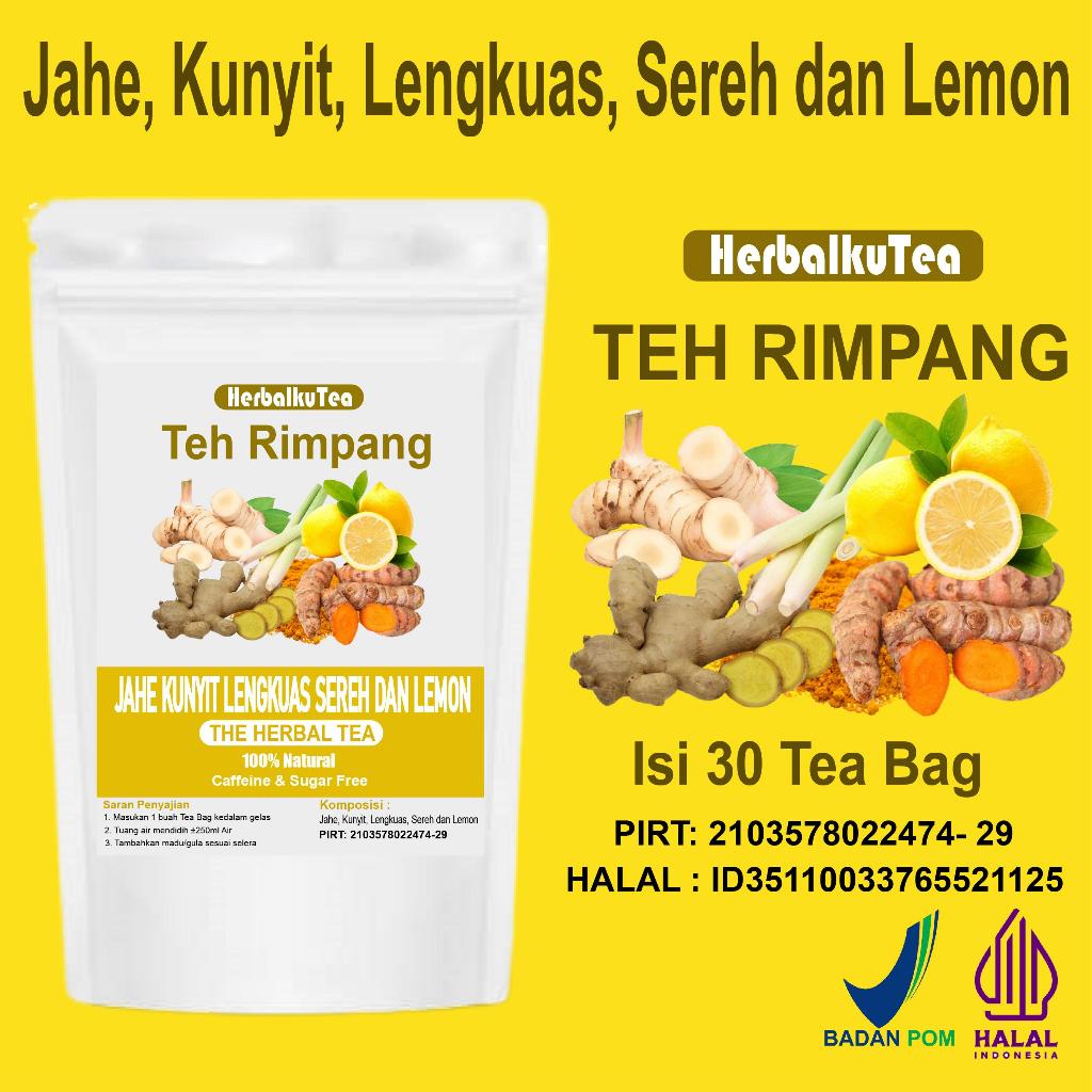 TEH JAHE, KUNYIT, LENGKUAS, SEREH & LEMON - Herbalkutea