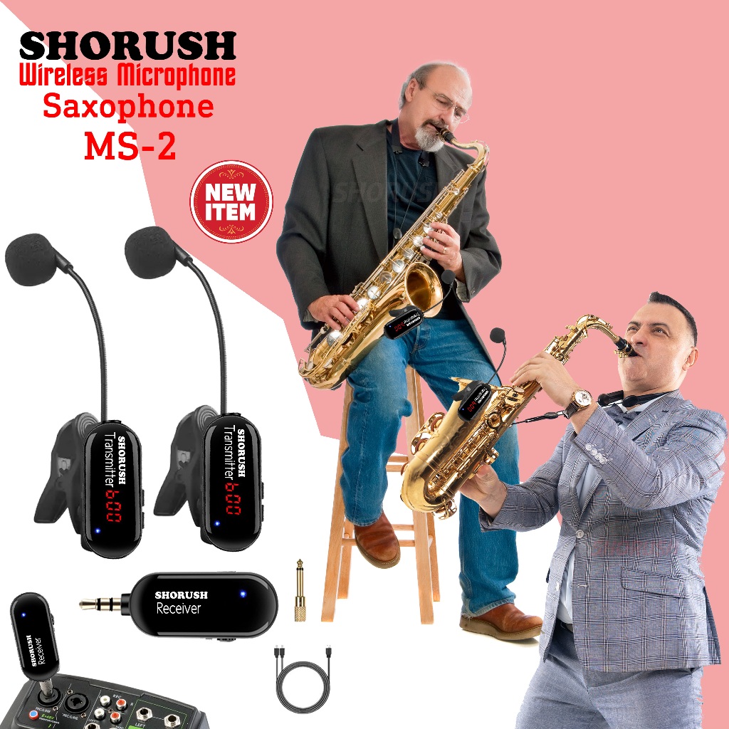 Shorush MS-2 Microphone Wireless Saxophone Audio Mic Mixer