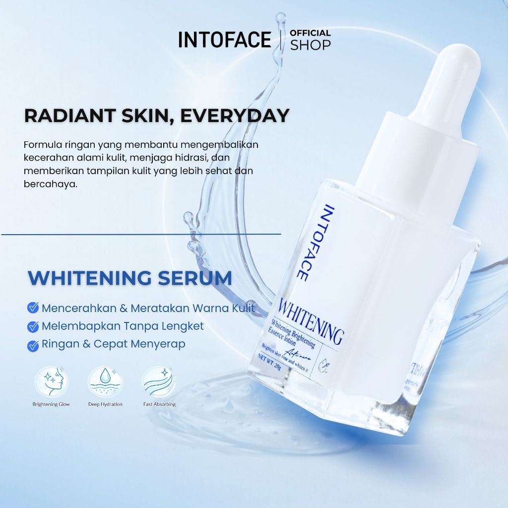 INTOFACE Whitening Serum Pemutih Wajah Anti Flek Hitam Pencerah Kulit Teruji Klinis 100% Aman untuk 