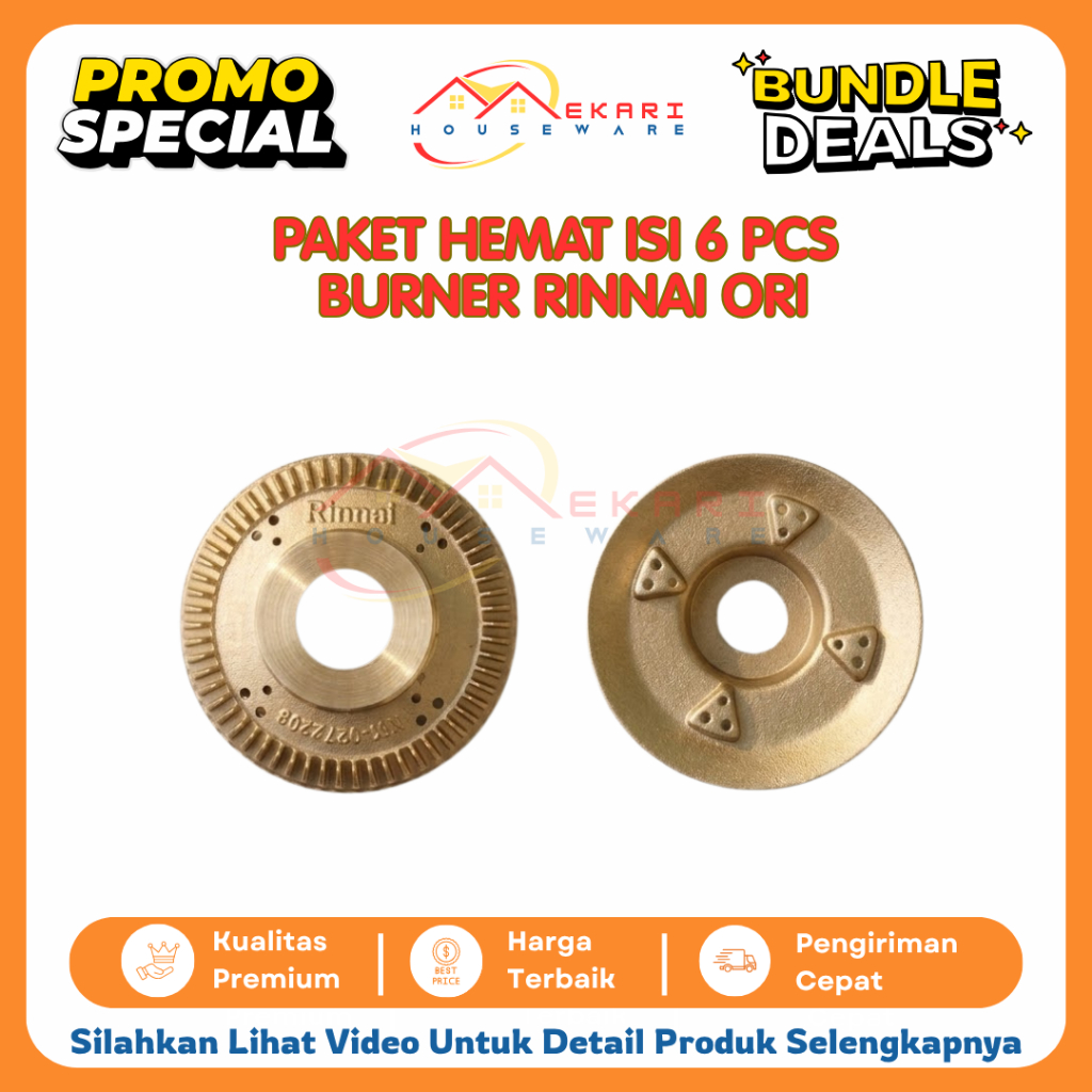 Grosir Paket Hemat isi 6 Sumbu Kompor Gas Burner Kuningan Kompor Rinnai Original Asli Premium