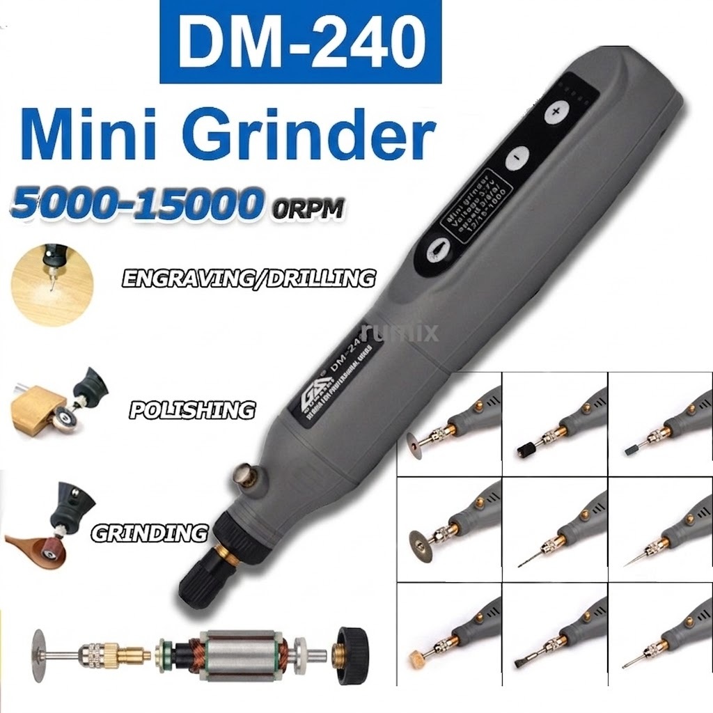 Grinder Mini Listrik Cordless Bor Mini Set 3 Kecepatan Grinding Mesin Poles USB Ukiran Pena Mata Bor