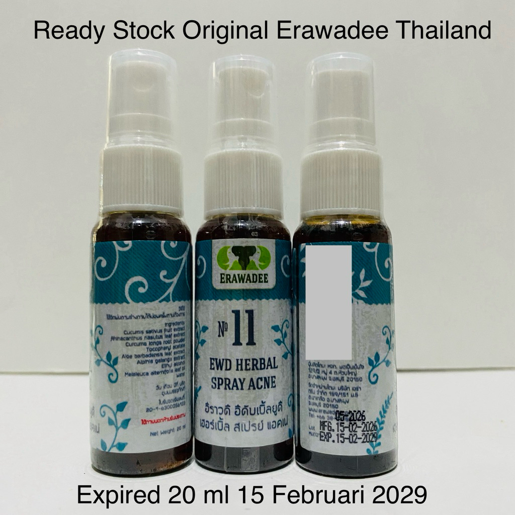 Erawadee 11 EWD Herbal Spray Acne / Original Erawadee Thailand / READY STOCK ERAWADEE BLACK SPRAY AC