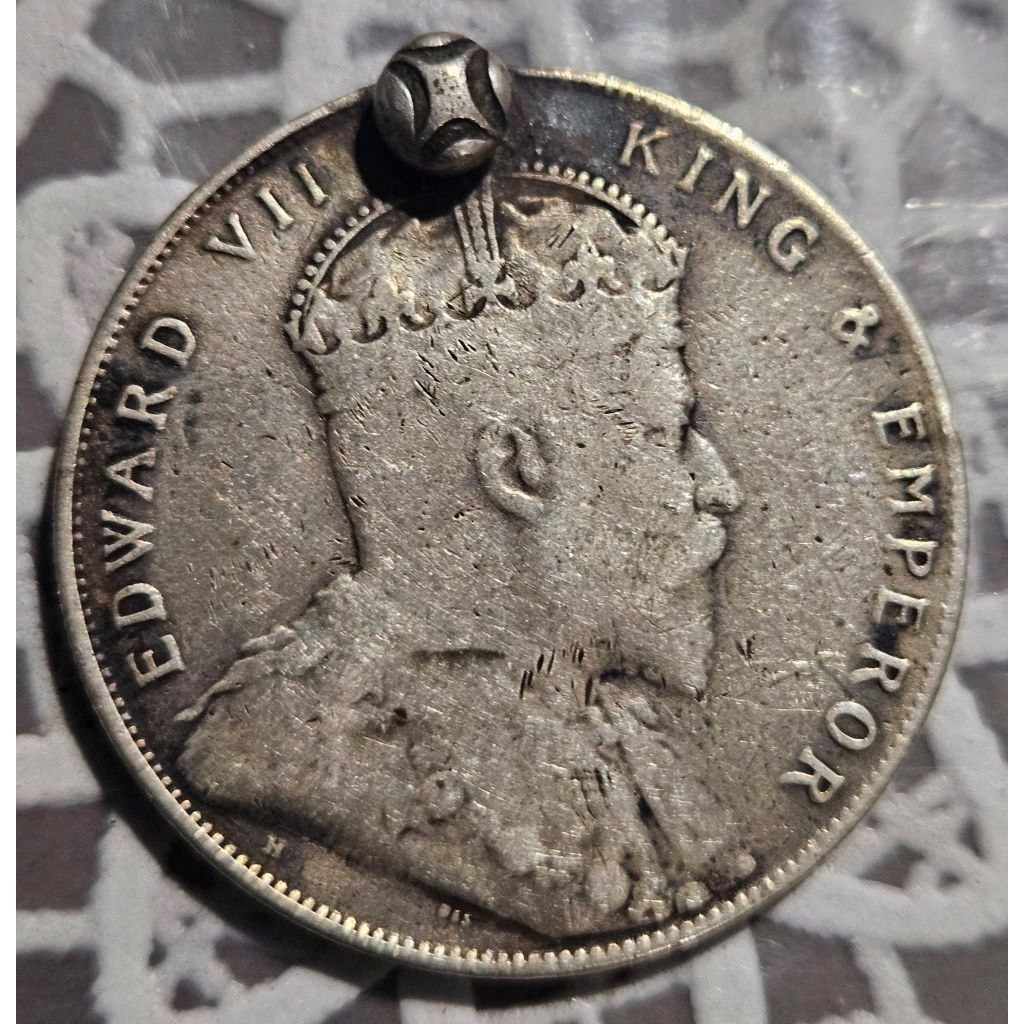 Koin Perak 1 Dollar 1907 Edward VII