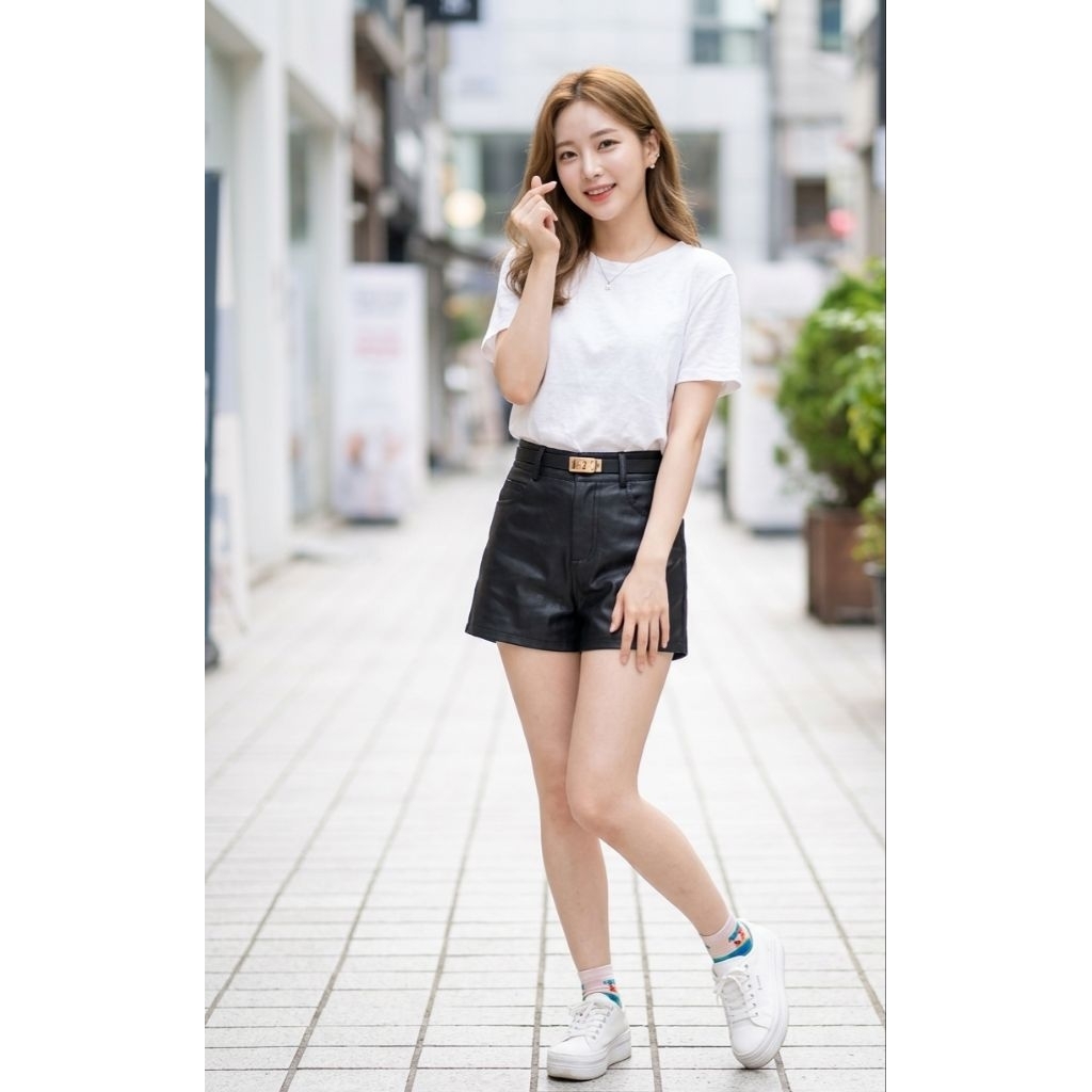 Celana pendek wanita kulit Korea style