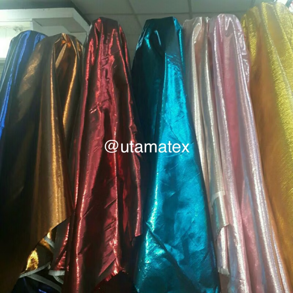 Bahan Lame Emas/ Kain Lame Polos/ Lame Mengkilat