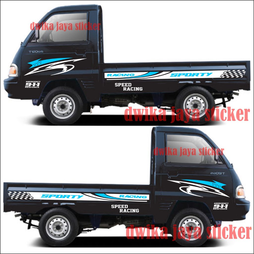 Stiker Mobil Pickup Colt T 120ss Stiker Variasi Bodi Samping Mobil Pickup Colt T, Carry, Futura