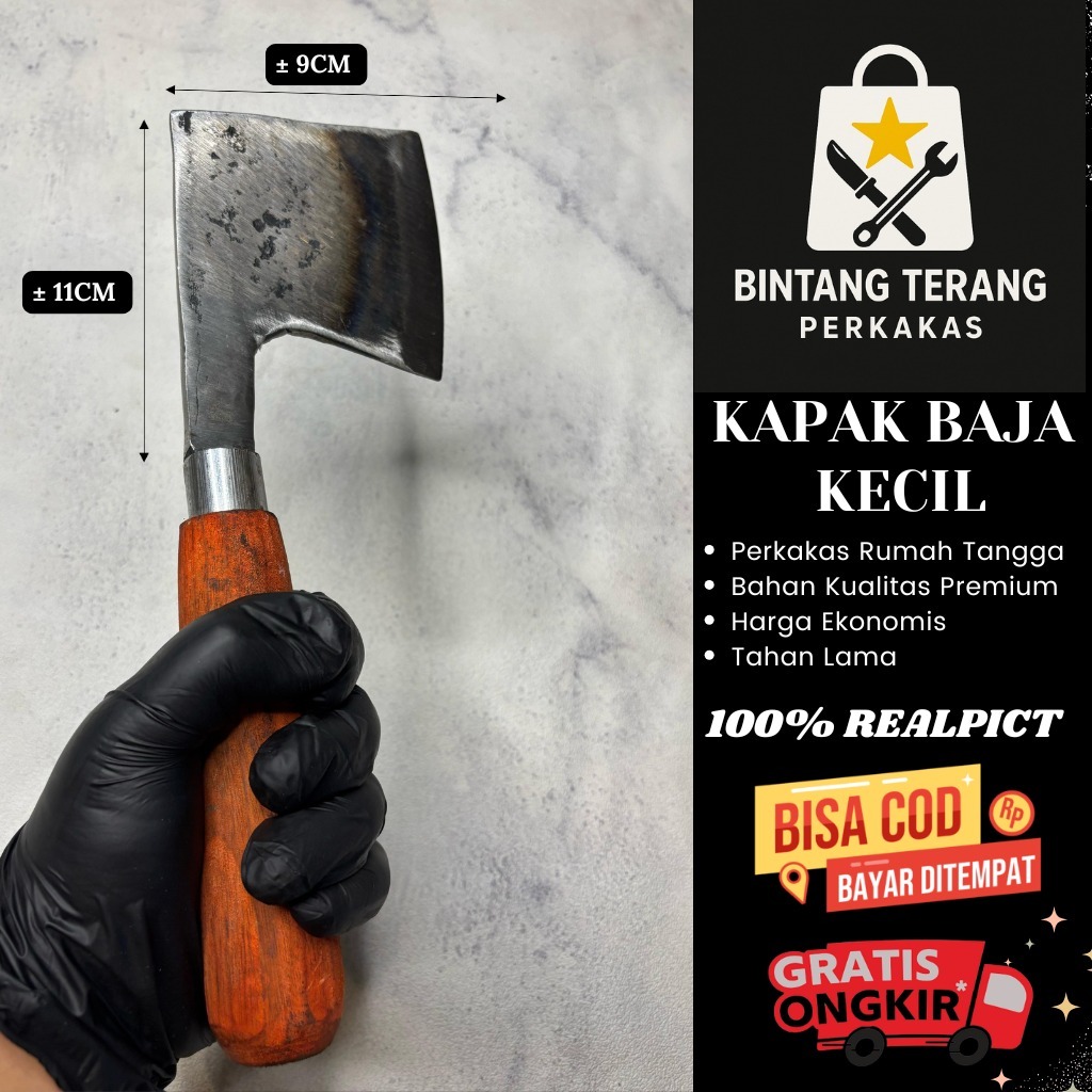 Pisau Kapak Cacah Daging Baja Per Asli – Tebal 6mm, Super Tajam & Kuat