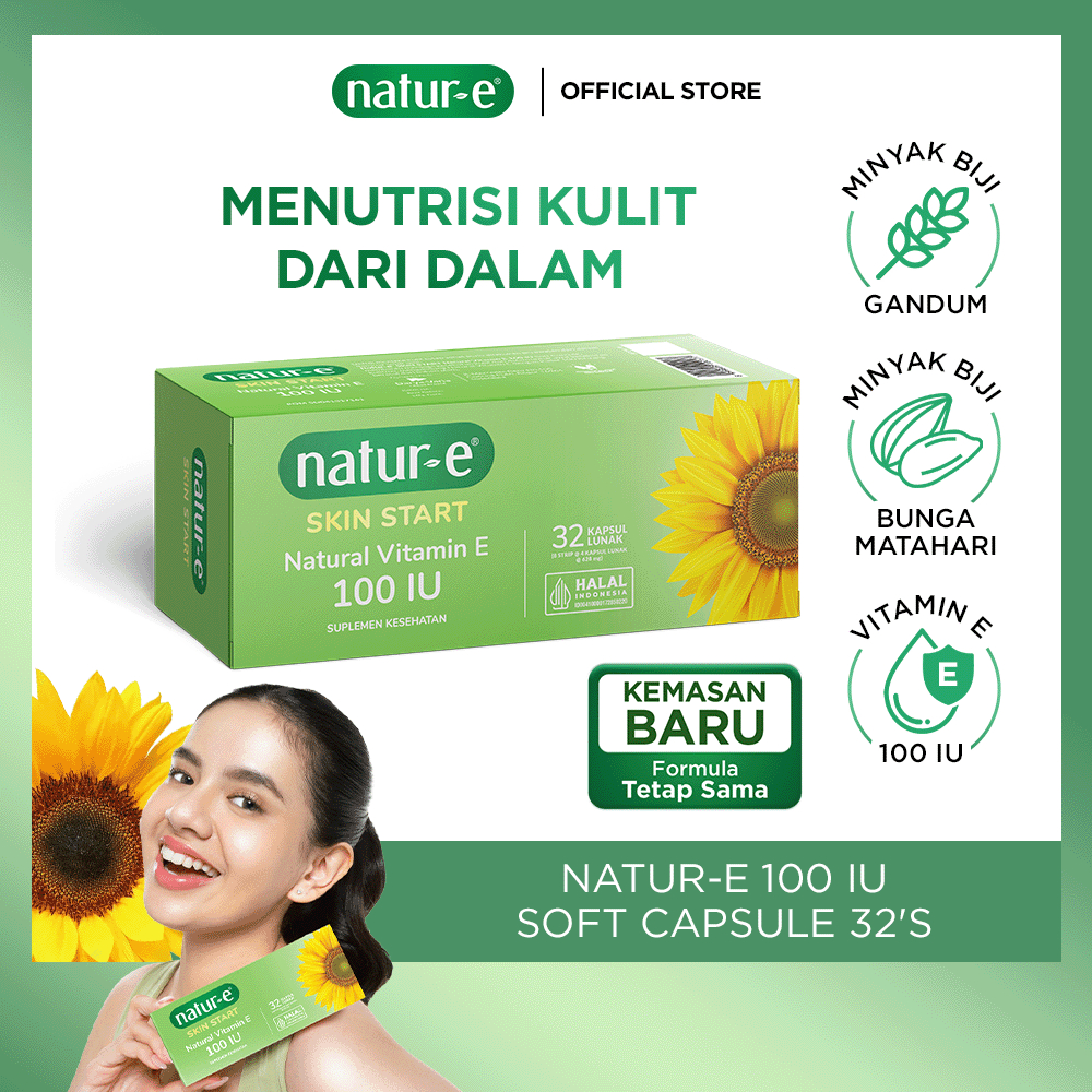 Natur-E Skin Start Natural Vitamin E 100 IU 32s - Soft Capsule Dengan Vitamin E 100 IU - Membantu Me