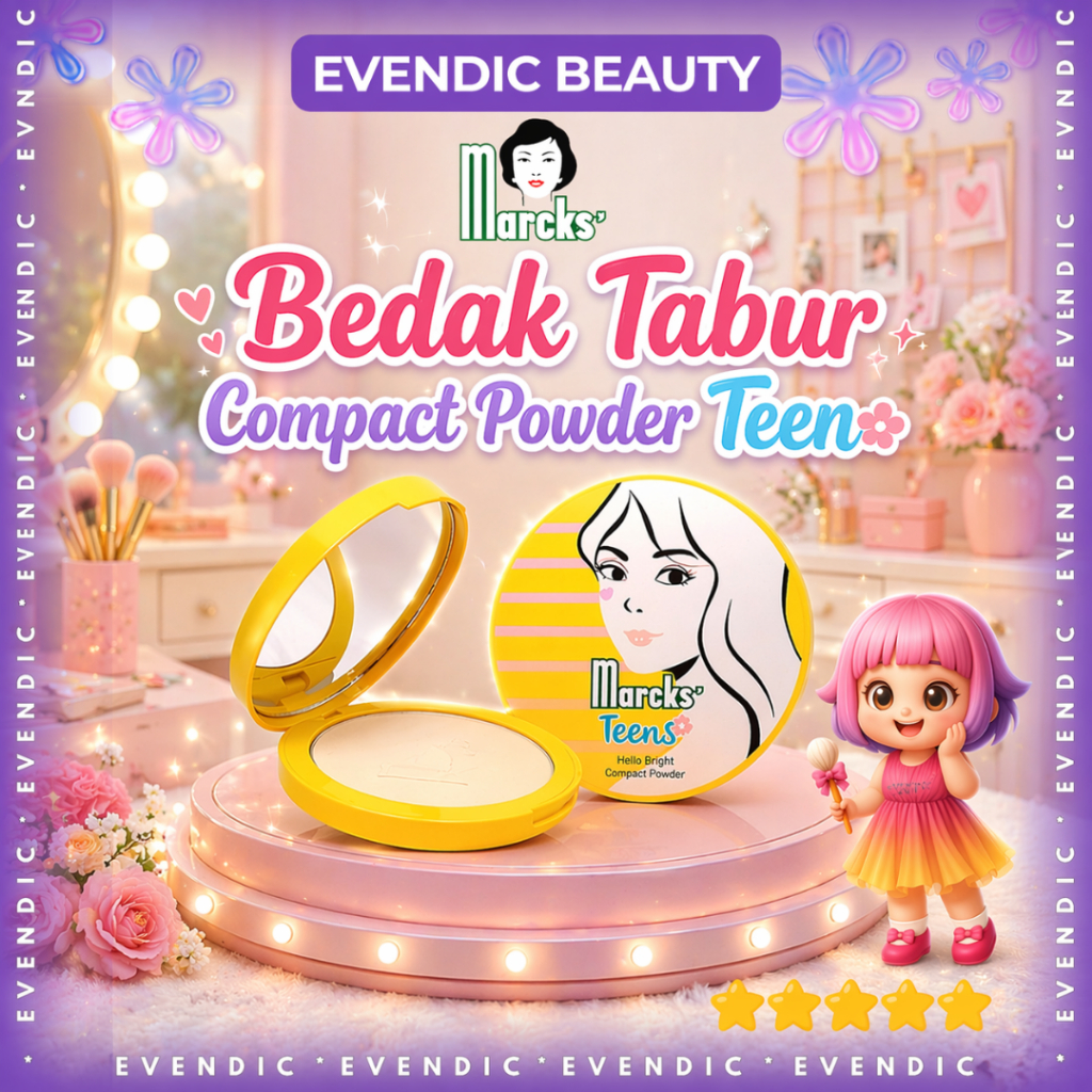 READY Compact Powder Teen 12gr - Marcks bedak padat CREME / PUTIH / PINK / INVISIBLE / NATURAL