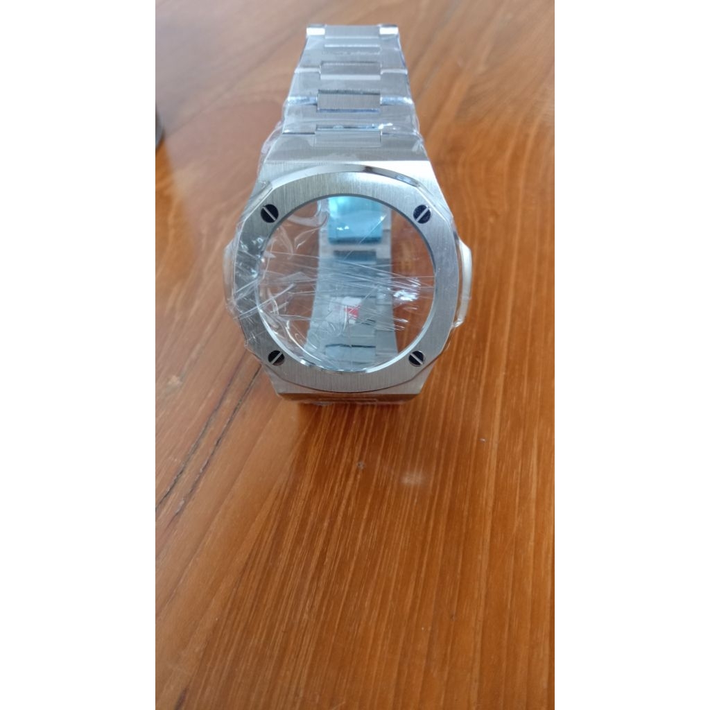 negotiable GSHOCK GA2100 CASE Modifikasi Casing Casioak GA 2100 Bezel Silver STAINLESS PREMIUM impor