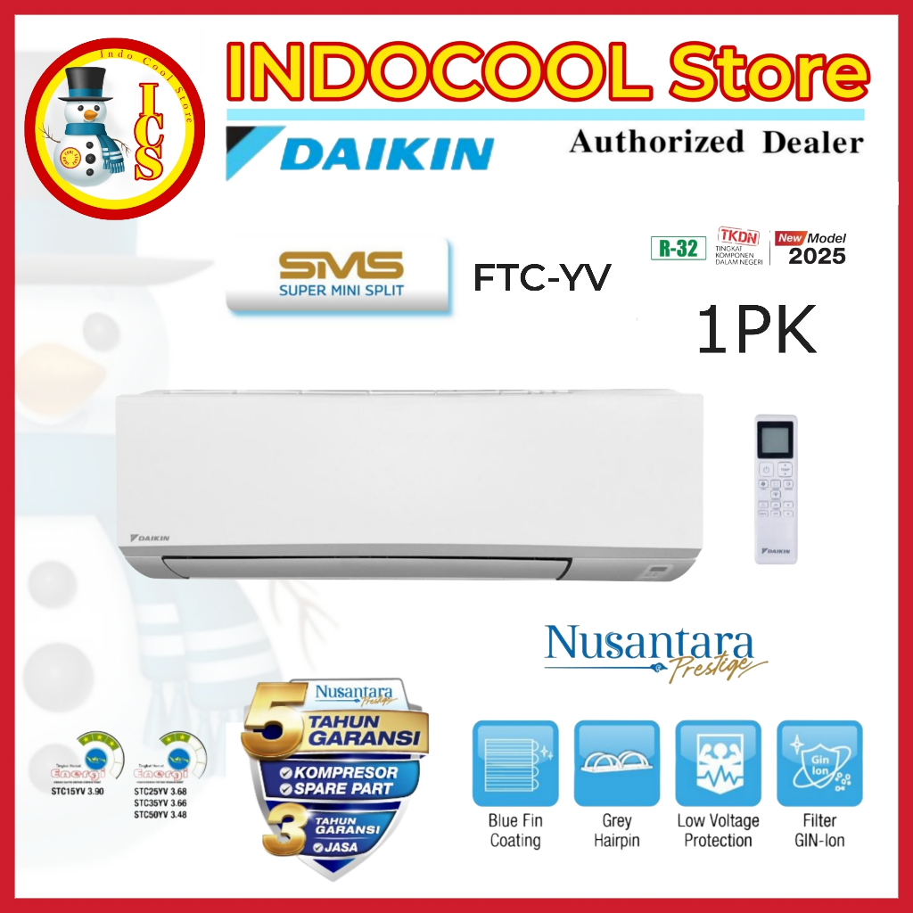 Ac Daikin Split 1PK FTC25-YV Standard - R32