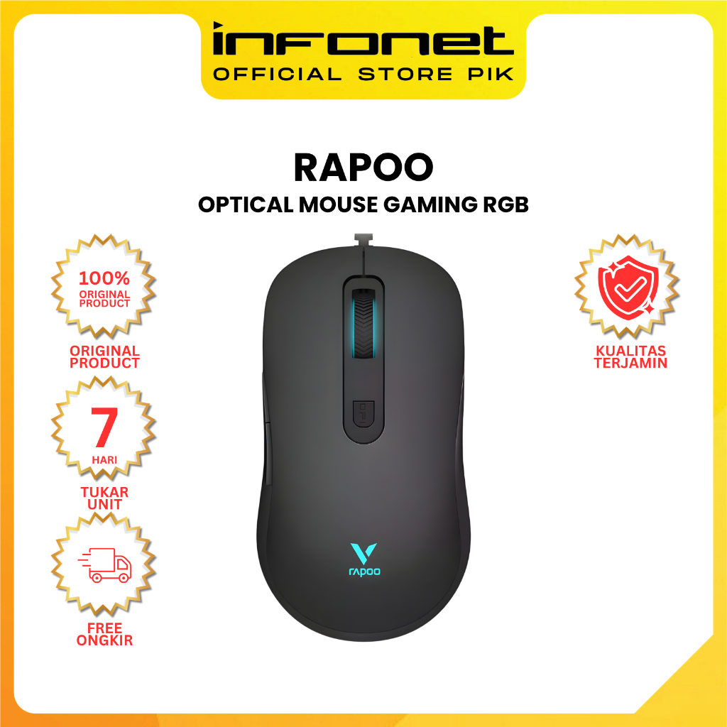 RAPOO MOUSE OPTICAL GAMING RGB
