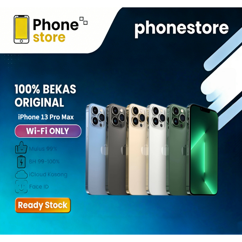 Phonestore IPhone 13 PRO MAX WIFI ONLY Game/Live 128GB 256GB 512GB Bekas Second Original Mulus Fulls