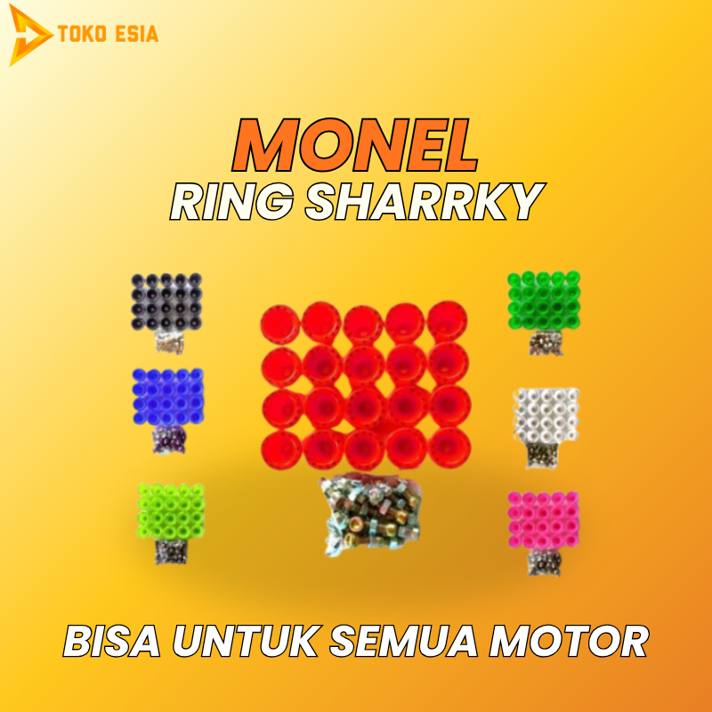 Ring Monel Sharrky - Baut Variasi Motor Bahan Plastik Isi 20pcs + Mur Baut