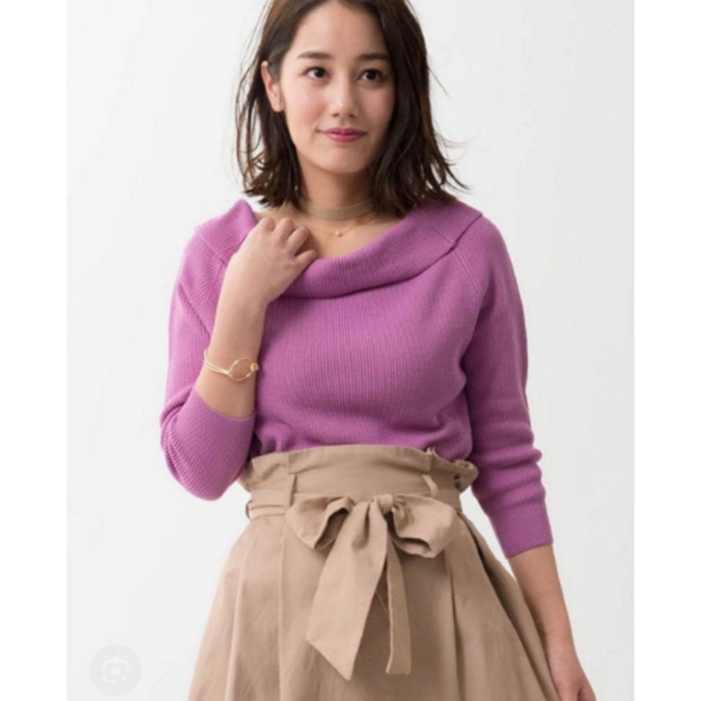 bossini ladies smart casual size M purple ungu taro baju sweater wanita rajut size M preloved