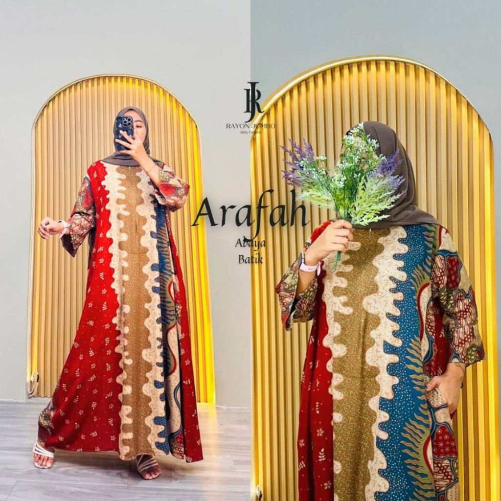 Gamis Abaya Arafah Rayon Premium LD 130 Busui Friendly - Gamis Jumbo Polos Adem Busui Friendly