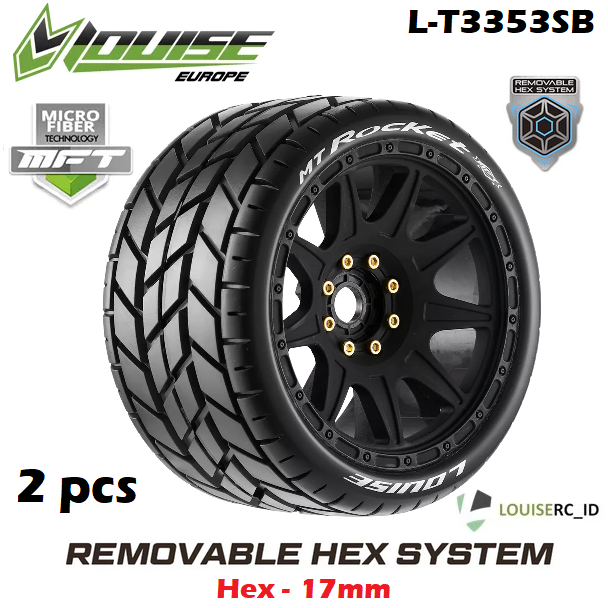 Louise MFT MT-ROCKET Speed 1/8 Monster Truck Tire Removable Offset HEX 17mm Mounted Ban RC