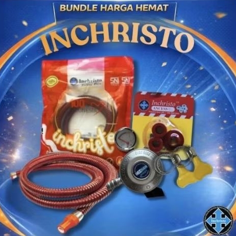 selang paket siap pakai selang baja inchristo + Regulator + Seal Clam