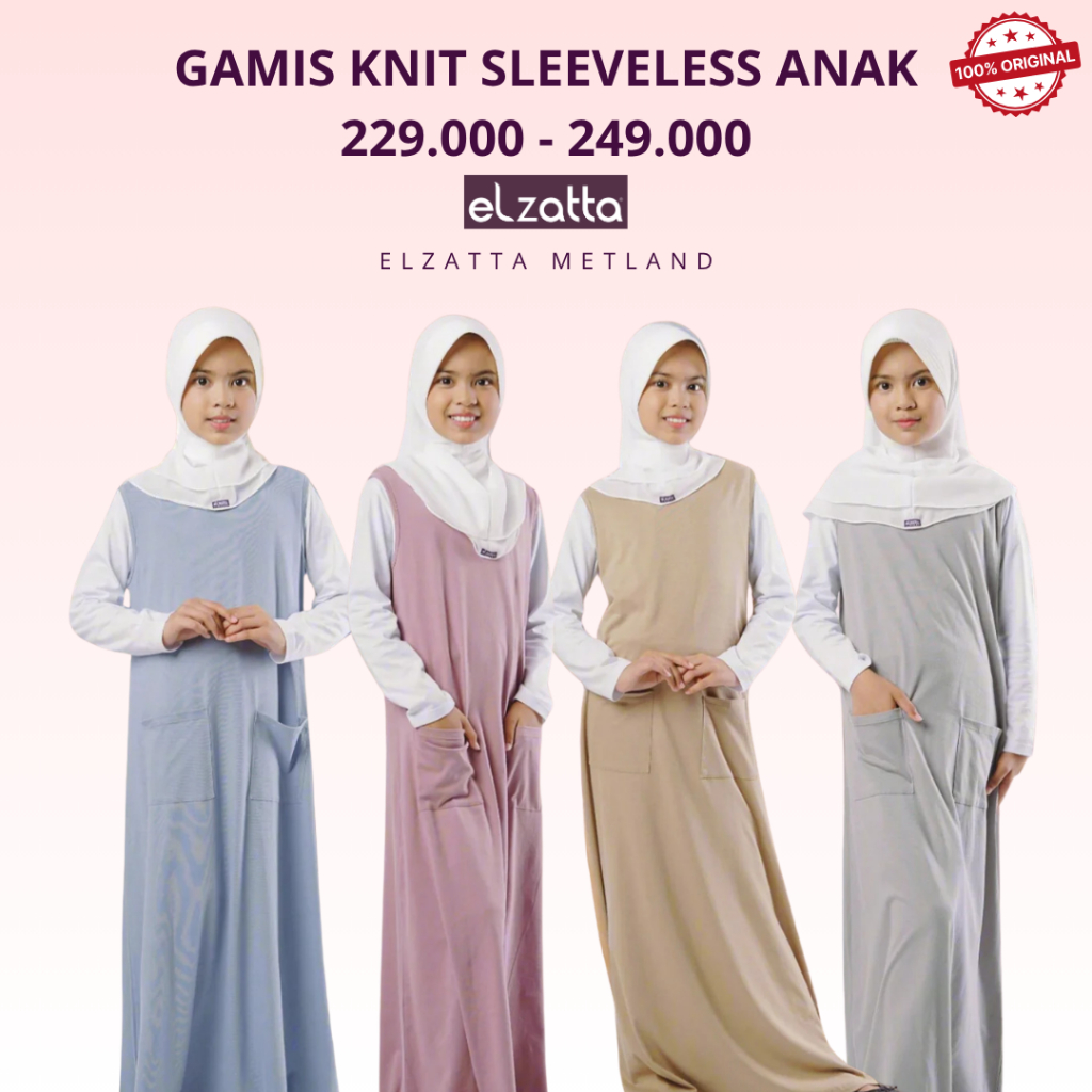 Elzatta Inner Gamis Knit Sleeveless Anak Gamis Tanpa Lengan