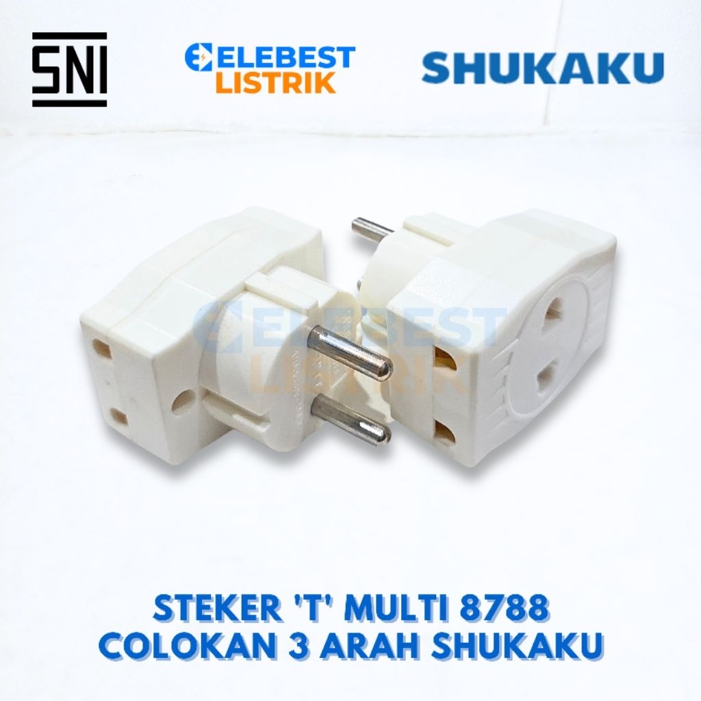 Steker T Multi SHUKAKU 8788 - Colokan 3 Arah Cabang SNI