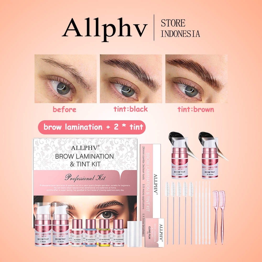 ALLPHV Brow Lamination Brow Bomber Kit And Tint -Black & Brown