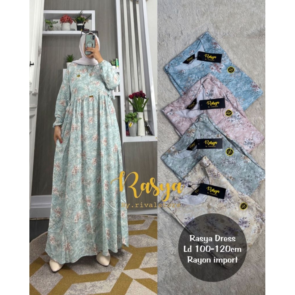 MIDI DRESS RAYON TWILL ARMANY MOTIF BUNGA RASYA