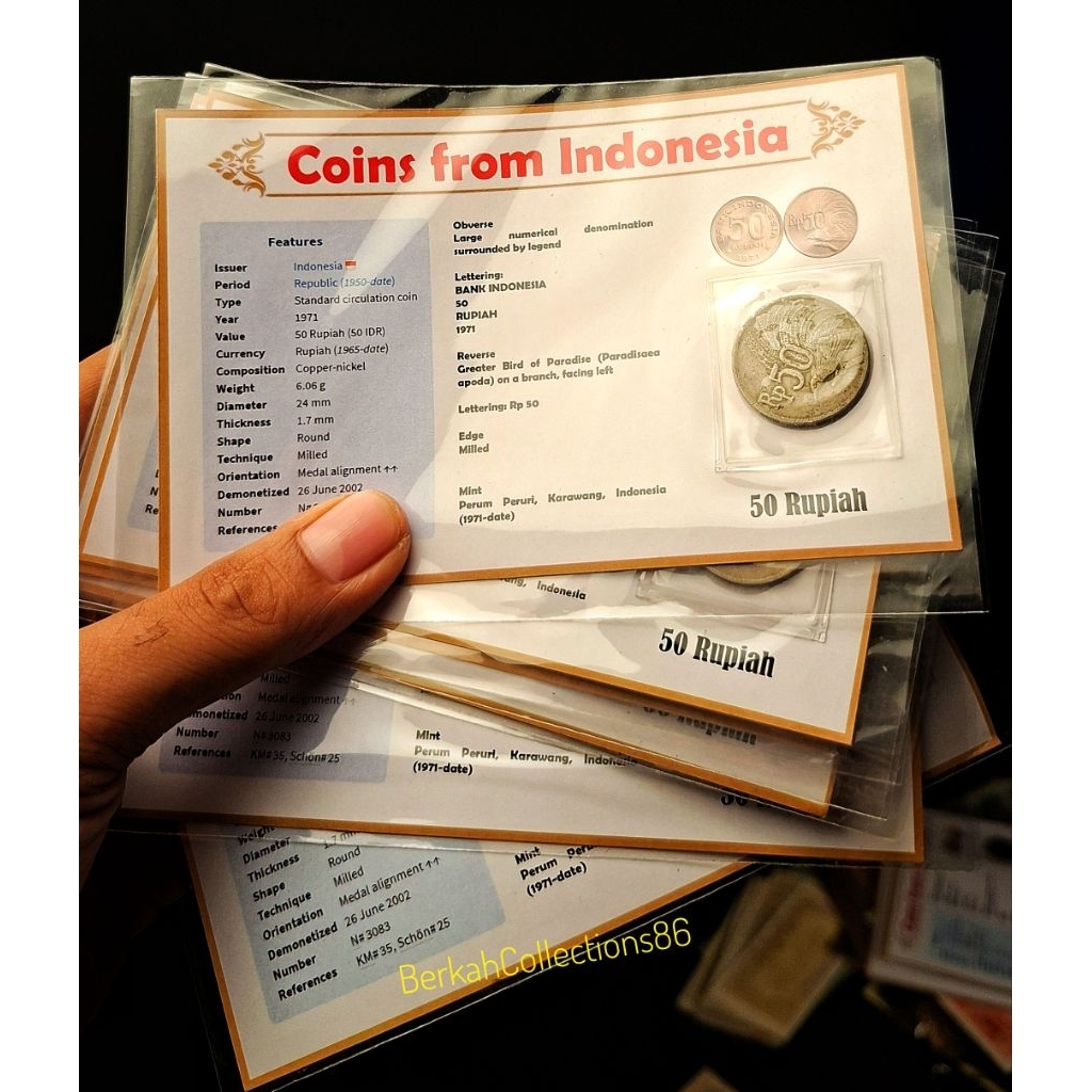 koleksi 50 rupiah cendrawasih 1971 + plus folder