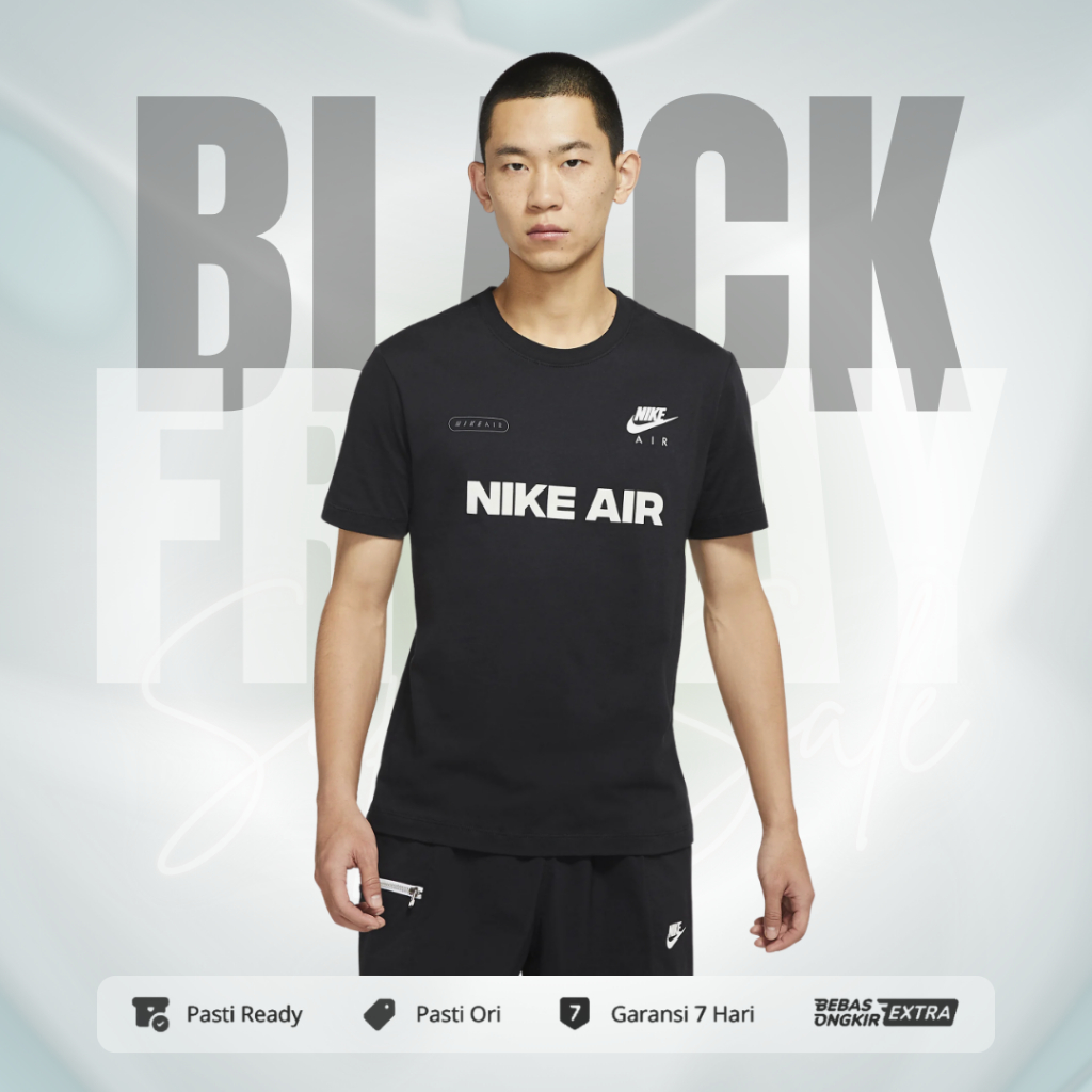 Kaos Nike Pria Sportswear Logo Nike Air T-Shirt - Black