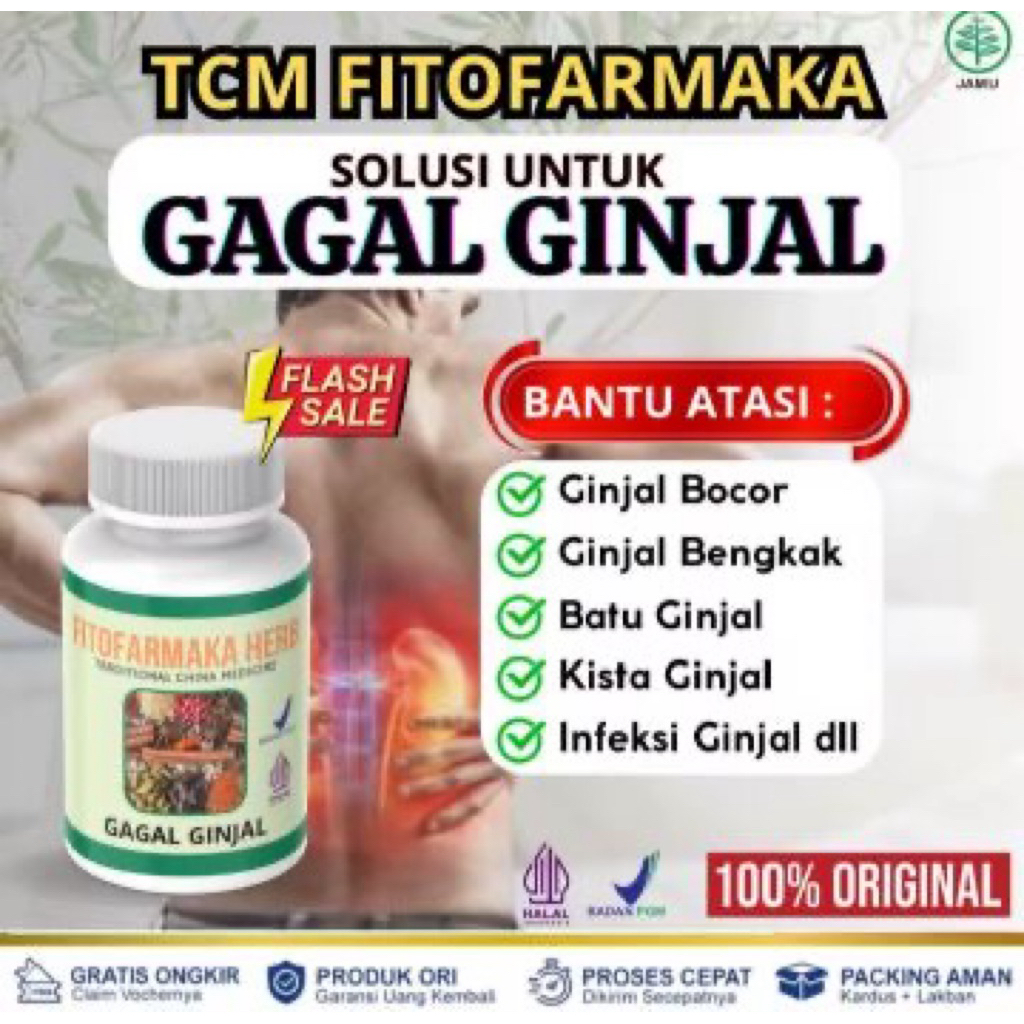 TCM Fitofarmaka Herb Vitamin Cina Original Untuk Gagal Ginjal, Radang Ginjal, Infeksi Ginjal Mengata