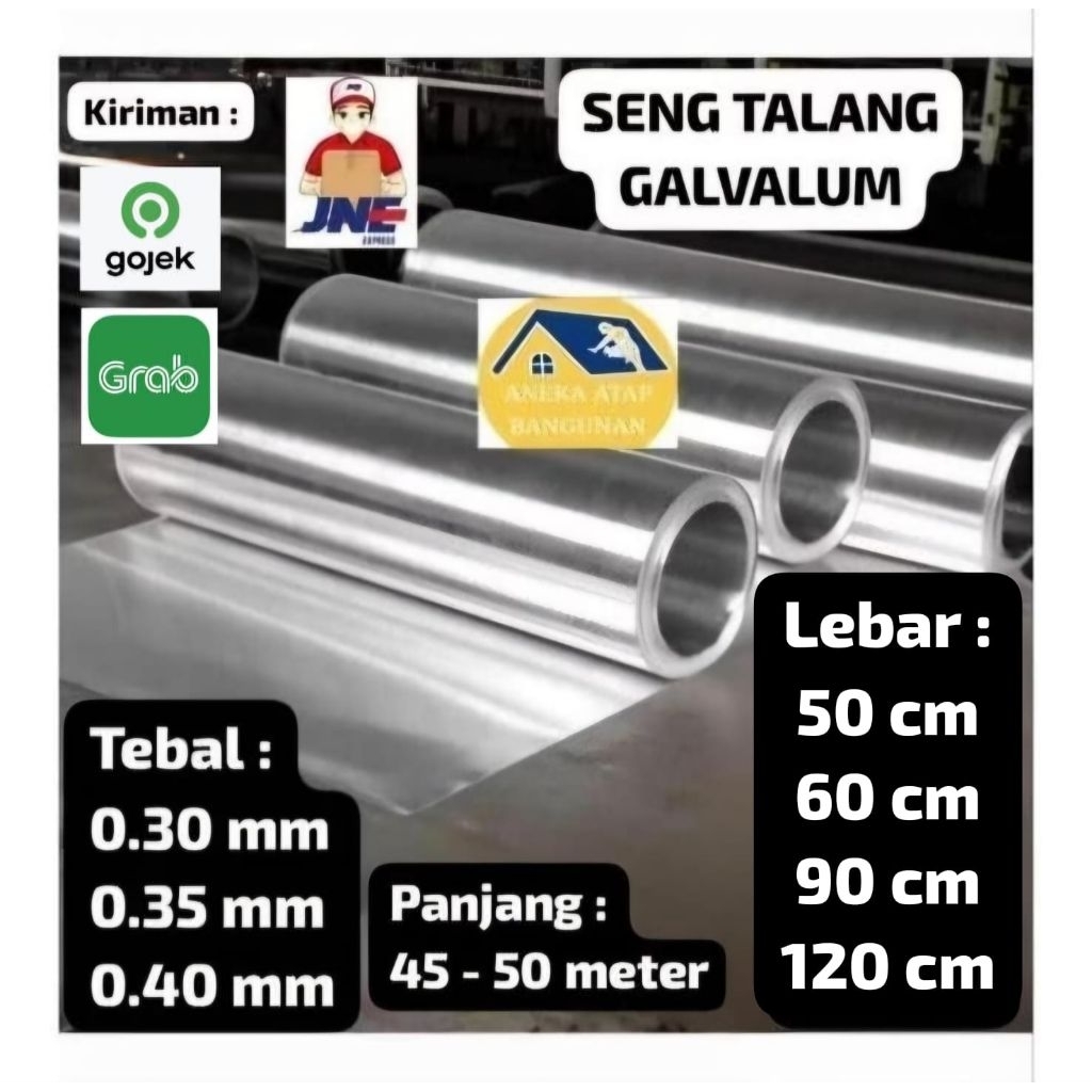 Seng Talang Plat Galvalum Anti Karat 1 Roll (kiriman CARGO / LALAMOVE)