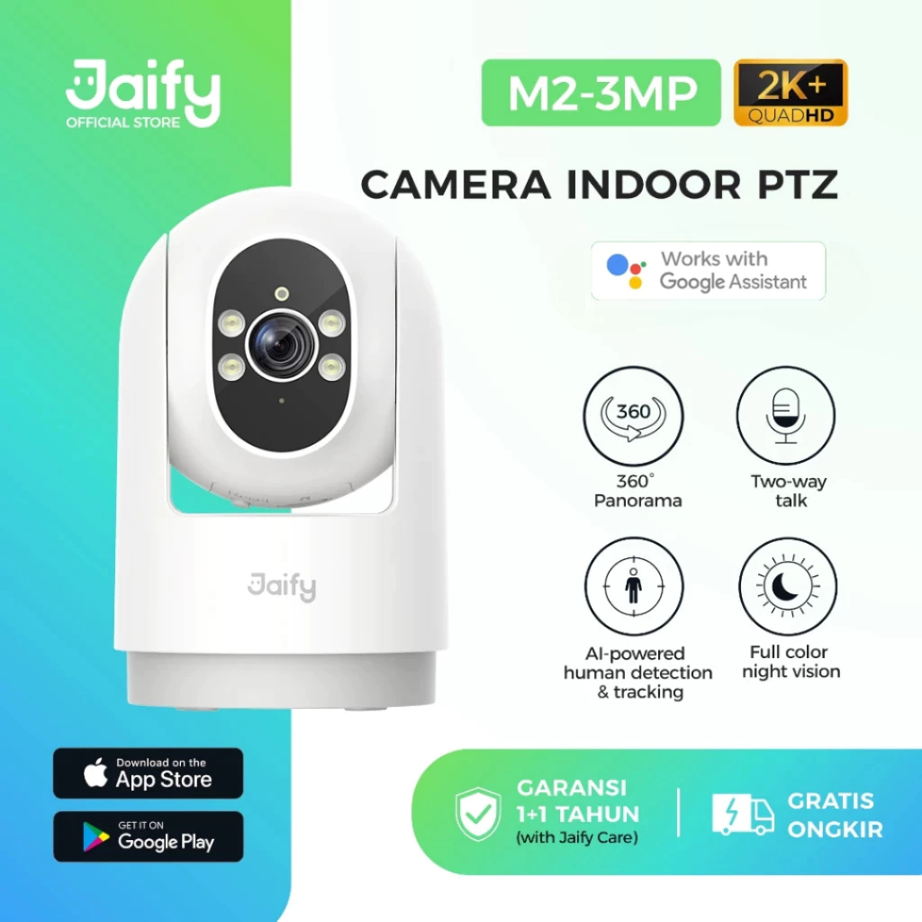 CCTV WIFI TERBAIK 2026 - Bisa Pantau HP Jarak Jauh Jernih 2K+ Malam Tetap Berwarna Jaify M2-3MP Smar