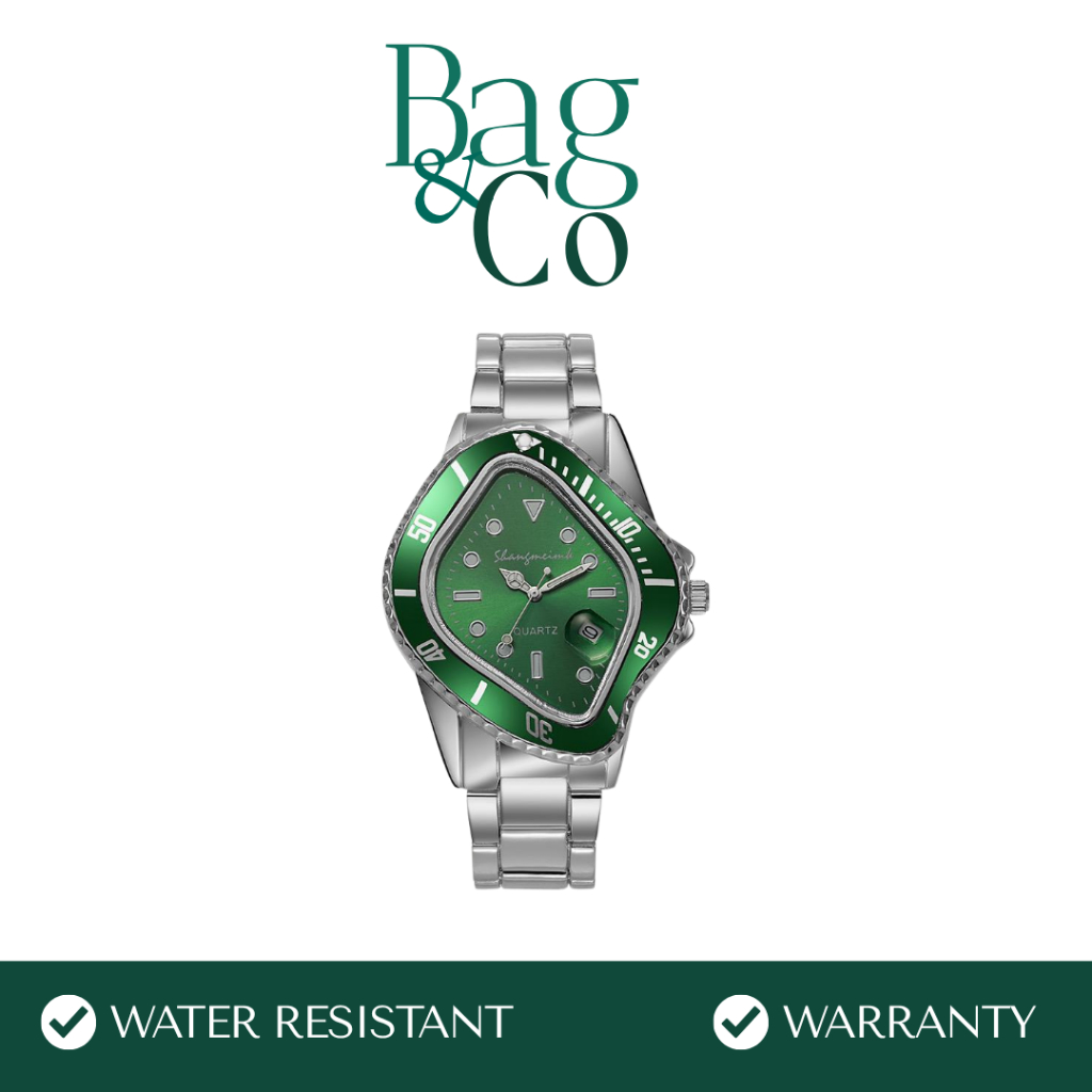 Jam Tangan Unisex Submariner Crash Shangmeimk Warna Hulk Hijau Quartz