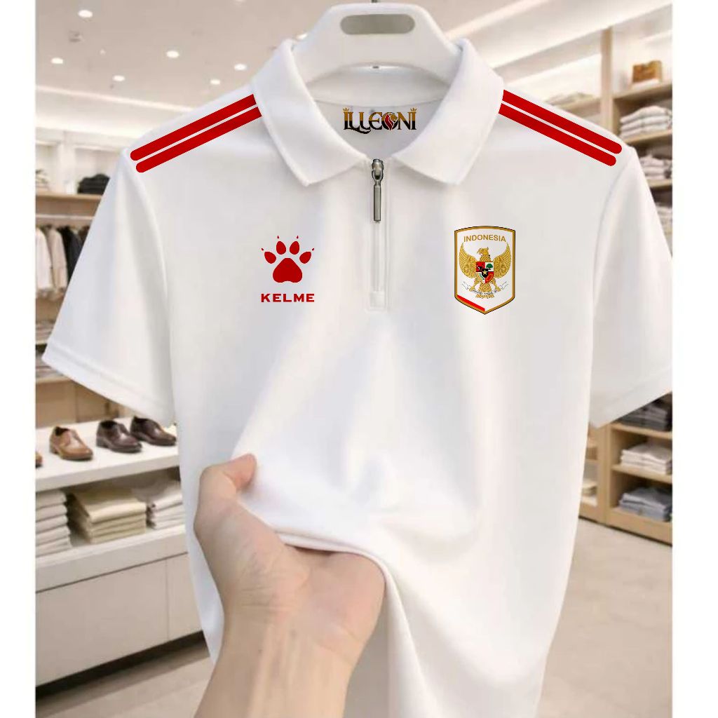 POLO Half Zipper Timnas Indonesia | PoloShirt Timnas Indonesia Kelme | Polo Indonesia 2026