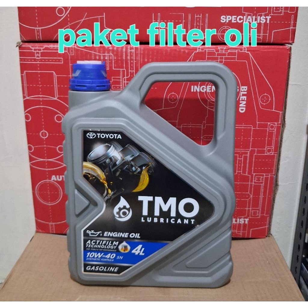 oli mesin toyota tmo 10w 40 4liter / paket filter oli