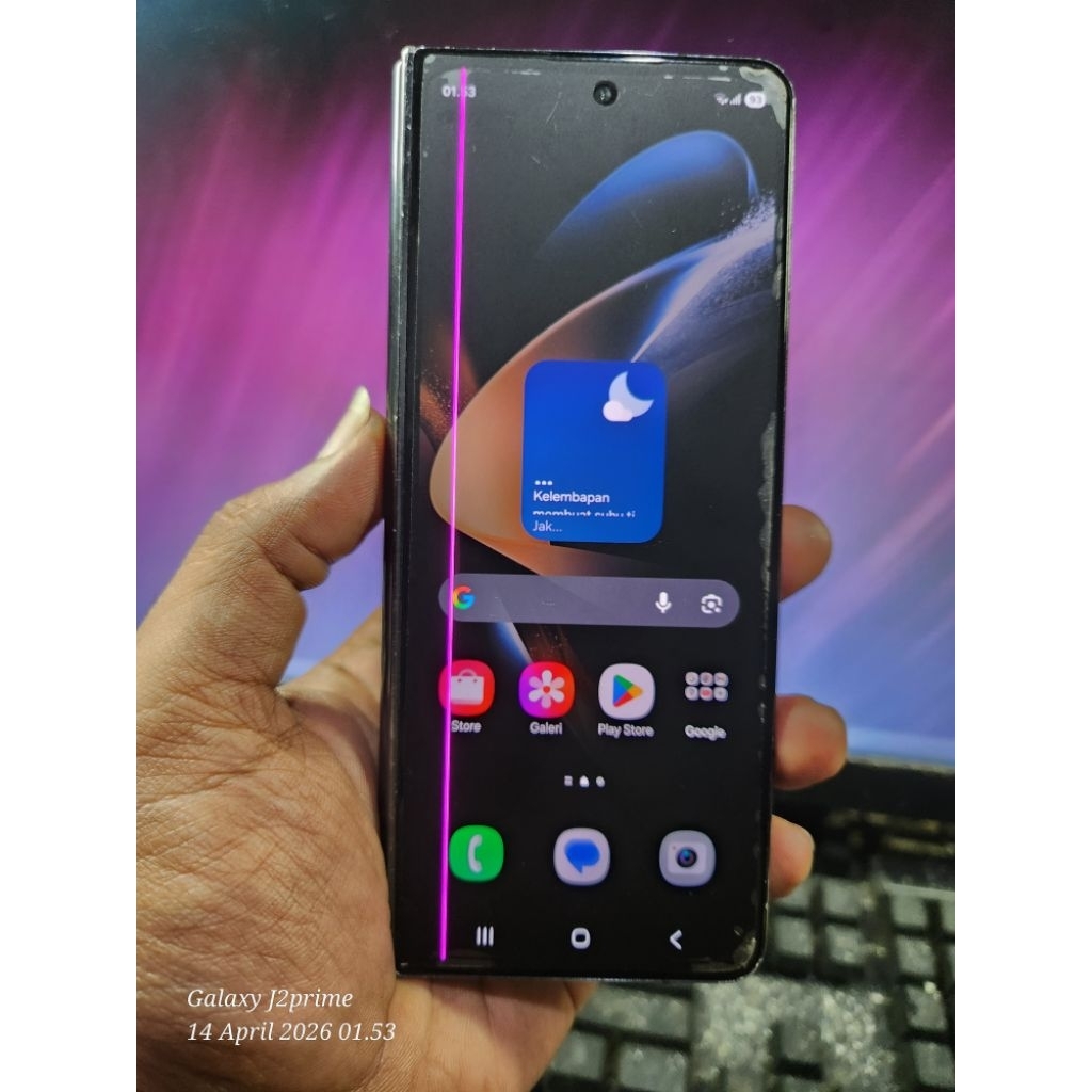 lcd depan samsung z fold 4 original copotan minus garis 1 helai