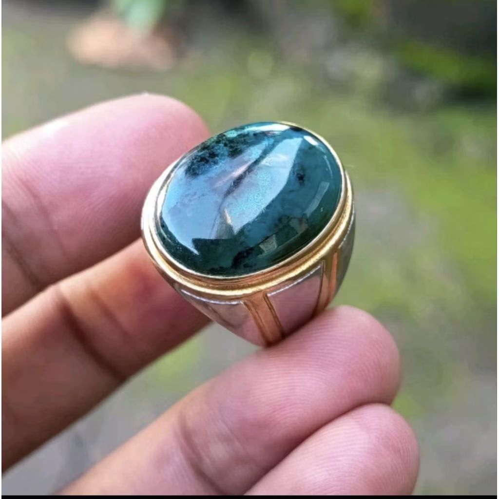 Batu akik natural BACAN DOKO sisa coklat body glass original size 9