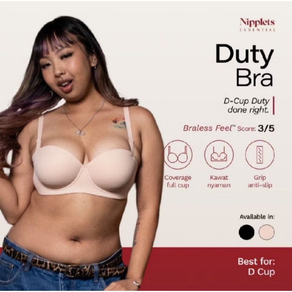 Nipplets duty bra strapless cup D