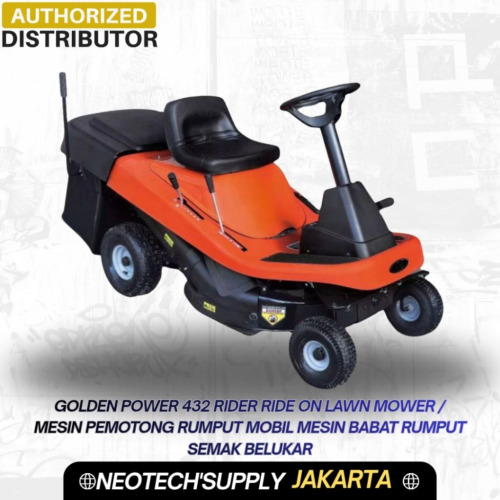 Golden Power 432 Rider Ride On Lawn Mower / Mesin Pemotong Rumput Mobil Mesin Babat Rumput Semak Bel