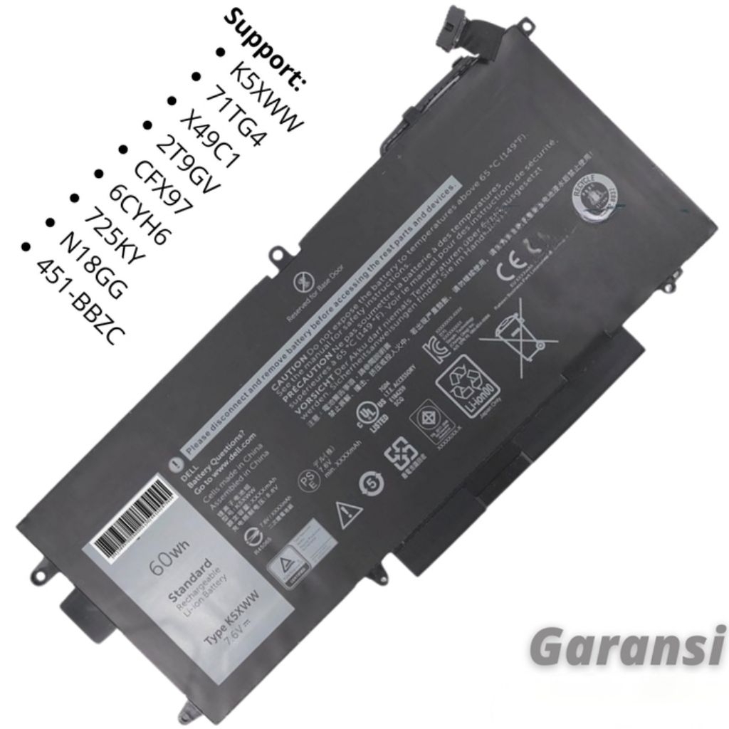 Baterai Laptop Dll Latitude 5289 2-in-1 Latitude E5289 2-in-1 Series Latitude 7389 2-in-1 Series Lat