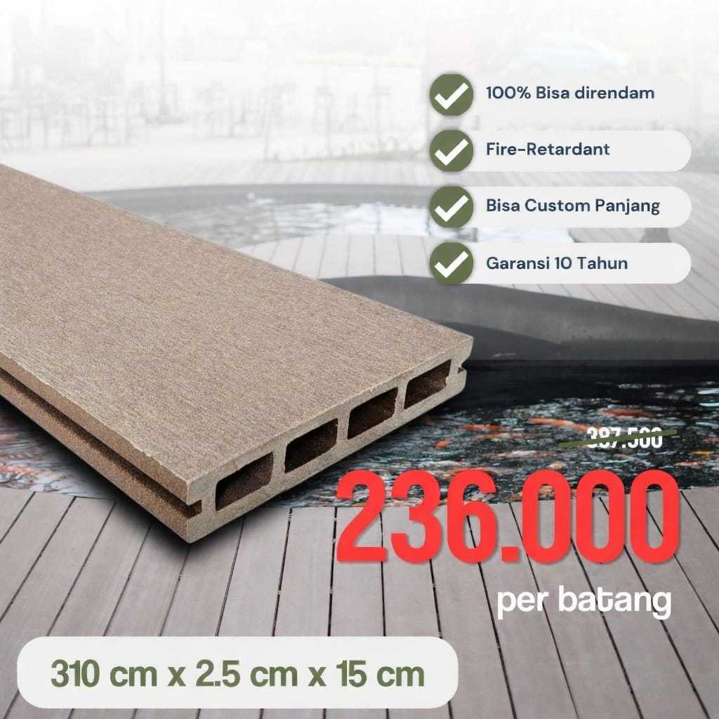 Plana wood HPC Decking Lantai kayu outdoor Substitusi WPC