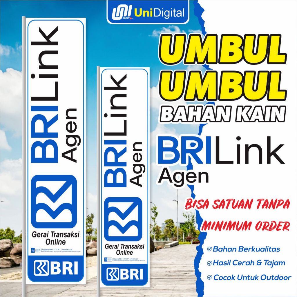 Umbul-Umbul Kain BRILINK Agen Terbaru (Bisa Custom Design)