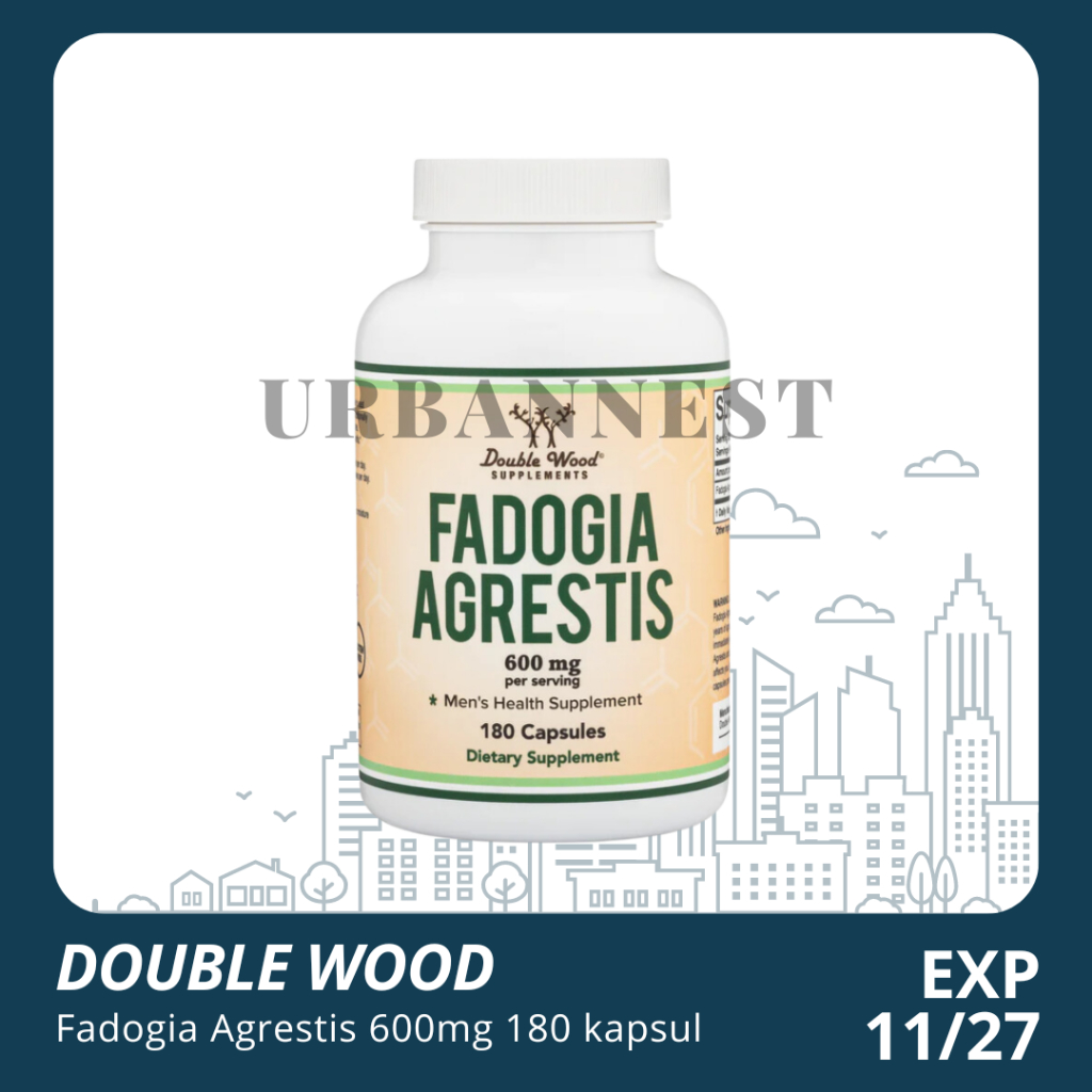 Double Wood Fadogia Agrestis 600 mg isi 180 kapsul suplemen kesehatan pria hormon fitnes athletic pe