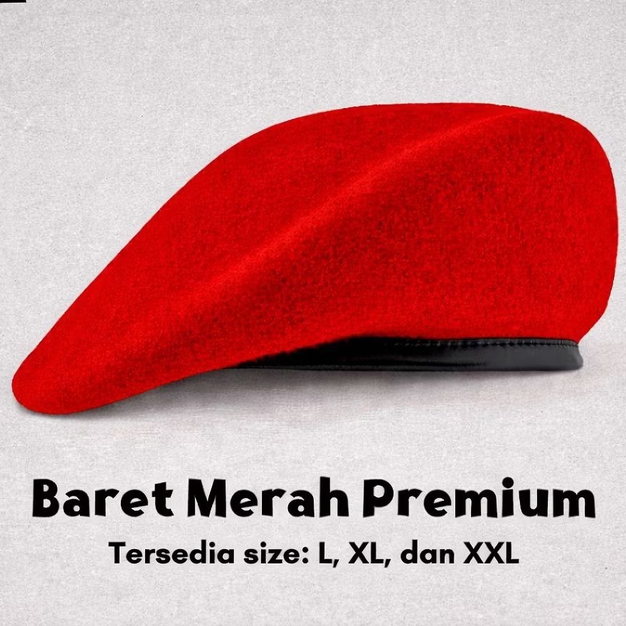 Termurah Grosir Baret Merah Laken Premium/Baret Merah Kopassus, Baret Pemuda Pancasila, Baret PBB, B