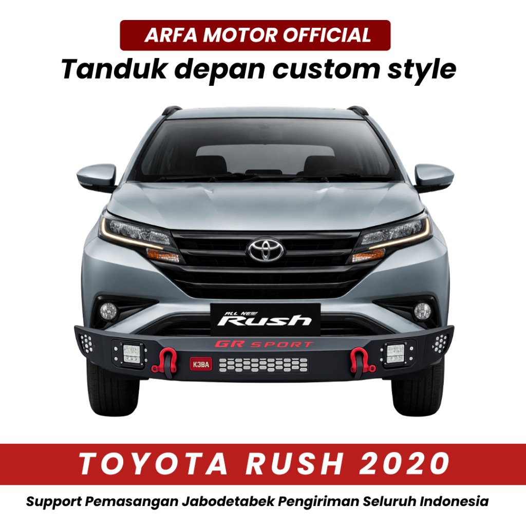 TANDUK DEPAN ALL NEW RUSH 2020 CUSTOM TOWING PENGAMAN PELINDUNG BEMPER ANTI KARAT