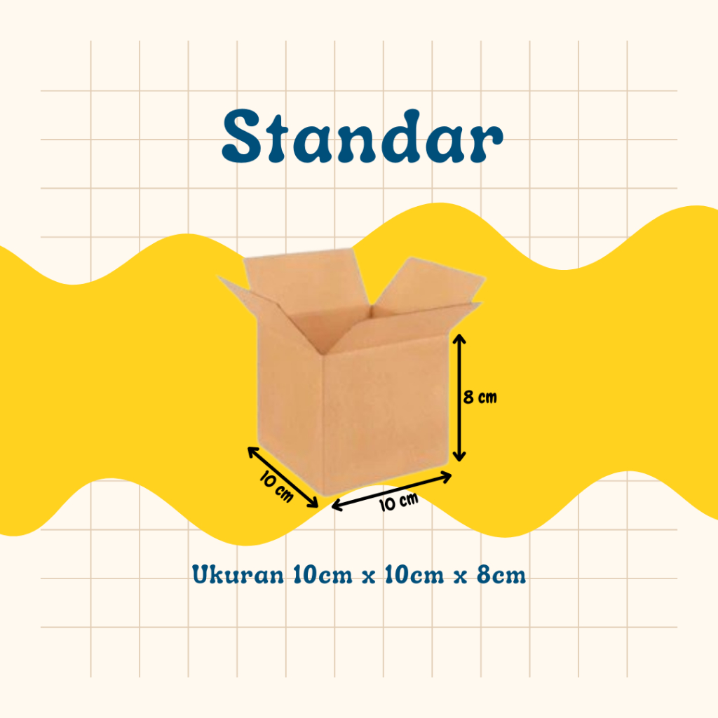Kardus Box Standar Ukuran 10x10x8 Cm Die Cut