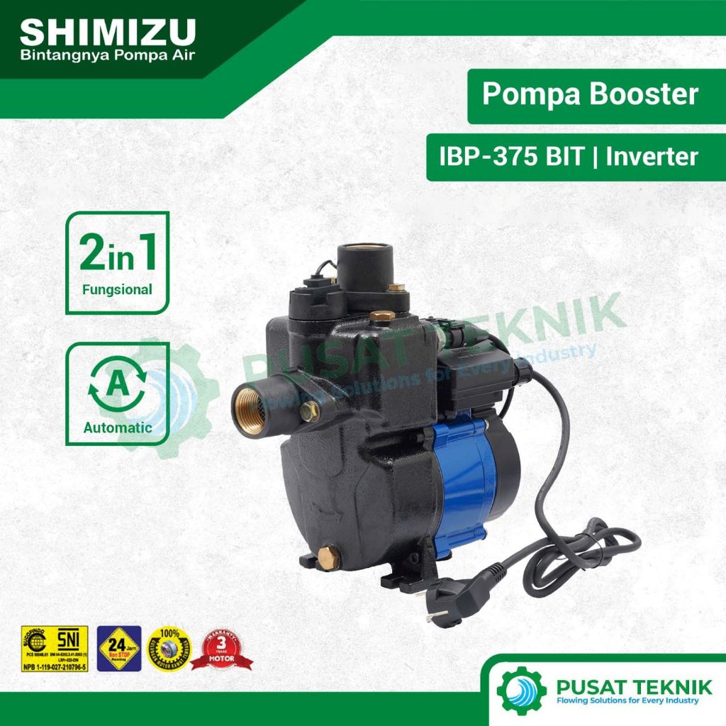 SHIMIZU IBP-375 BIT Mesin Pompa Air Pendorong Booster Pump Smart Inverter IBP375BIT